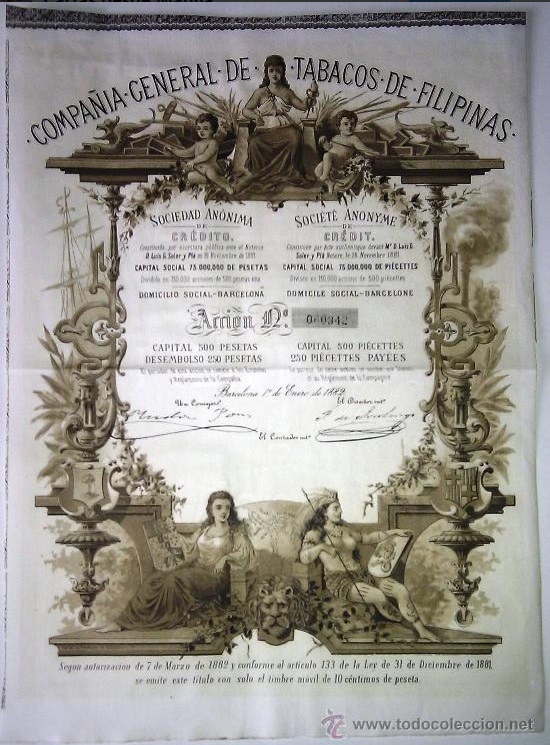 Acción de la Compañía General de Tabacos de Filipinas (siglo XIX)